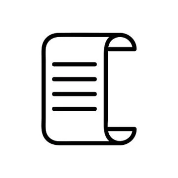 Parchment paper scroll icon vector. Isolated contour symbol illustration 스톡 일러스트