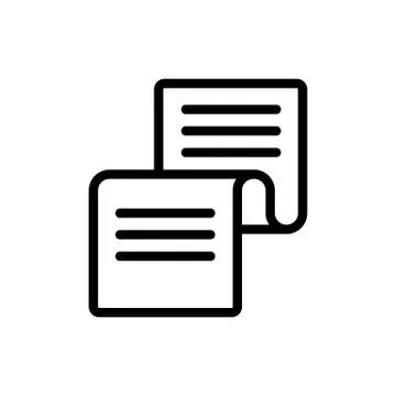 Parchment paper scroll icon vector. Isolated contour symbol illustration Иллюстрация