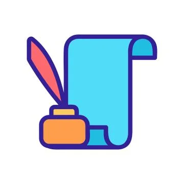 Parchment paper scroll icon vector. Isolated contour symbol illustration 스톡 일러스트