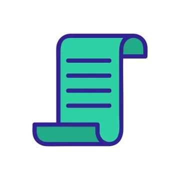 Parchment paper scroll icon vector. Isolated contour symbol illustration イラスト素材