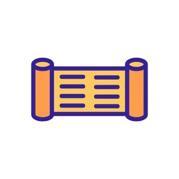 Parchment paper scroll icon vector. Isolated contour symbol illustration Stock Illustration