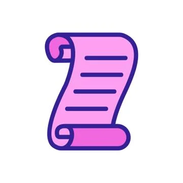 Parchment paper scroll icon vector. Isolated contour symbol illustration Stock Illustration