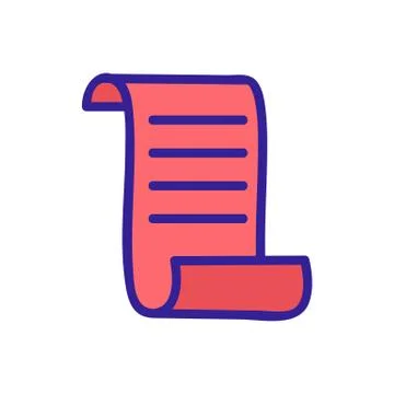 Parchment paper scroll icon vector. Isolated contour symbol illustration Illustrazione stock