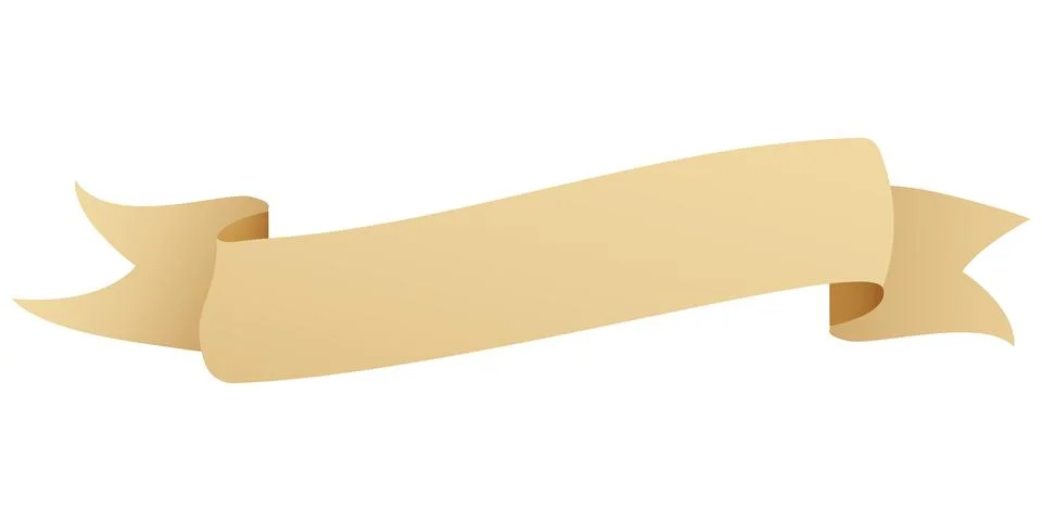 Parchment paper scroll ribbon, old vintage banner game ui element in cartoon Stock Illustration