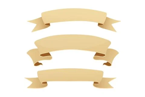 Parchment paper scroll ribbon, old vintage banner game ui element in cartoon Illustrazione stock