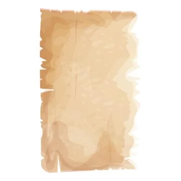 Parchment paper, torn pieces, old sheet in cartoon style, textured empty note 스톡 일러스트
