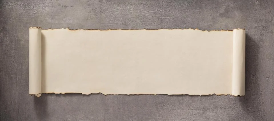 Parchment scroll at concrete surface Fotos de archivo