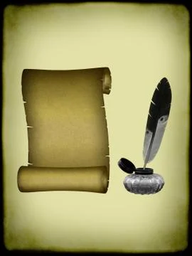 A parchment scroll. Stock Illustration