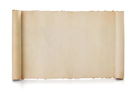 Parchment scroll isolated on white Stock Photos