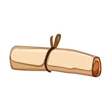 Parchment scroll papyrus cartoon vector illustration Stock Illustration