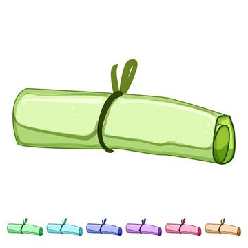 Parchment scroll papyrus cartoon vector graphic Illustrazione stock