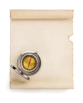 Parchment scroll on white Stock Photos