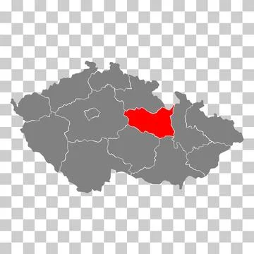 Pardubice Region of Czech republic map, travel web flat concept icon vector i 스톡 일러스트