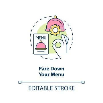 Pare down your menu concept icon Stock Illustration