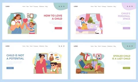 Parent-child bonding concept. Flat vector illustration イラスト素材