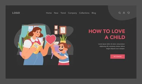 Parent-child bonding concept. Flat vector illustration 스톡 일러스트