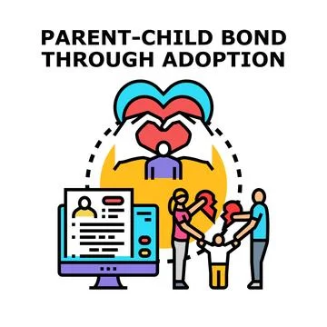 Parent child bonding through adoption concept illustration Stock Illustration