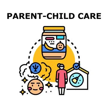 Parent child care providing support and early development Stock Illustration