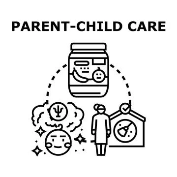 Parent child care providing support and early development Stock Illustration