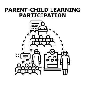 Parent child learning participation concept illustration Stock Illustration