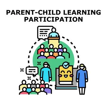 Parent child learning participation concept illustration Stock Illustration