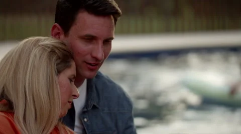 Parent with children in swimming pool. Stock Footage 64106341