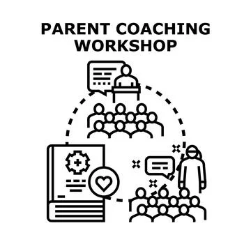 Parent coaching workshop providing education and support Stock Illustration