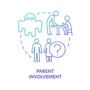 Parent involvement blue gradient concept icon Illustrazione stock