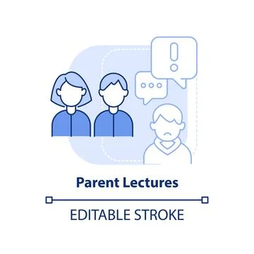 Parent lectures light blue concept icon Stock Illustration