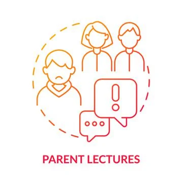 Parent lectures red gradient concept icon Stock Illustration
