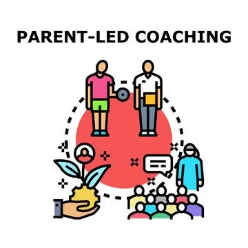 Parent led coaching guiding child development and collective learning Illustrazione stock