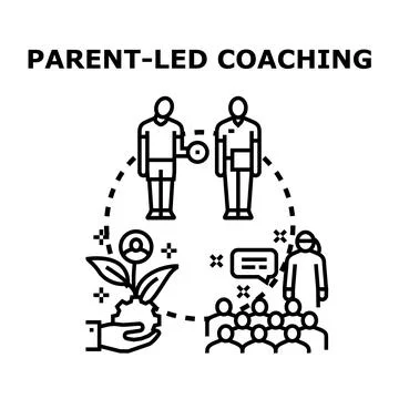 Parent led coaching guiding child development and collective learning Stock Illustration