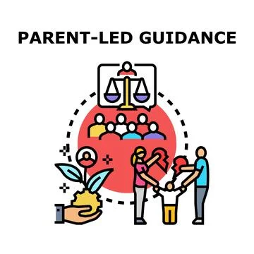 Parent led guidance for child development and family support Stock Illustration