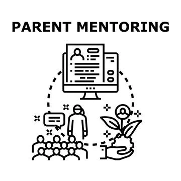 Parent mentoring concept developing child education support Stock Illustration