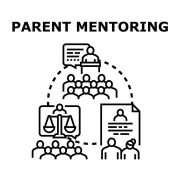 Parent mentoring program providing expert support and legal advice Stock Illustration