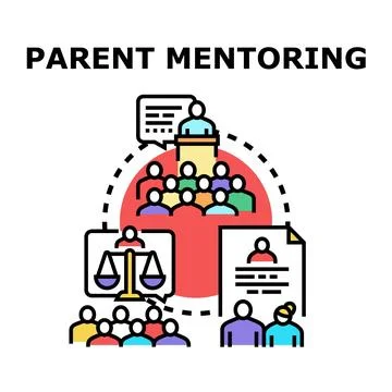 Parent mentoring program providing expert support and legal advice Stock Illustration