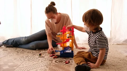 Parent plays with the child Stock Footage 129039931