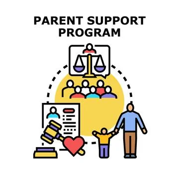 Parent program offering legal and family assistance Illustration