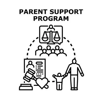 Parent program offering legal and family assistance Stock Illustration