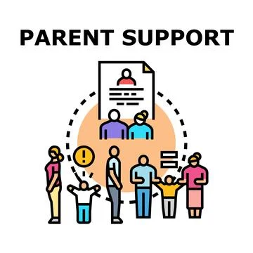 Parent support concept creating family legal assistance Stock Illustration