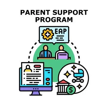 Parent support program offering comprehensive family assistance 스톡 일러스트