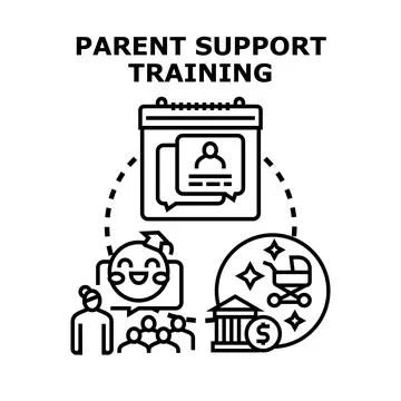 Parent support training program for new parents and families Illustrazione stock
