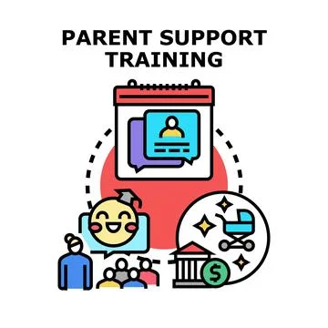 Parent support training program for new parents and families Stock Illustration