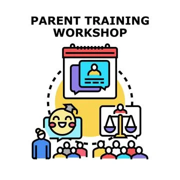 Parent training workshop for child education and development Stock Illustration