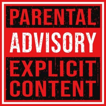 Parental Advisory Explicit Content label with grunge texture Stock Illustration