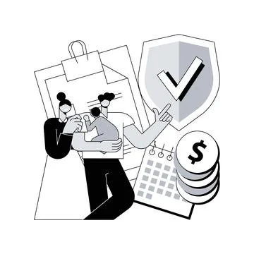Parental allowance abstract concept vector illustration. Stock Illustration