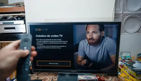Parental Code Setup on TV Screen Stockfoto's