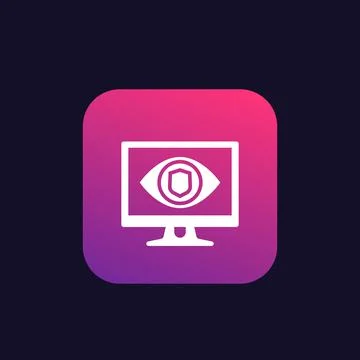 Parental control icon, eye on screen Stock Illustration