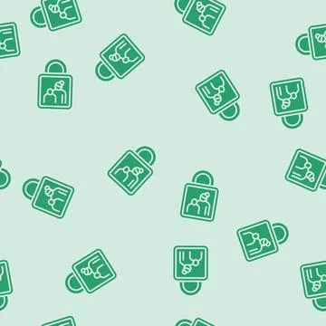 Parental control product label caution glyph seamless pattern Illustrazione stock