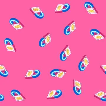 Parental control product label caution isometric icon seamless pattern Illustrazione stock